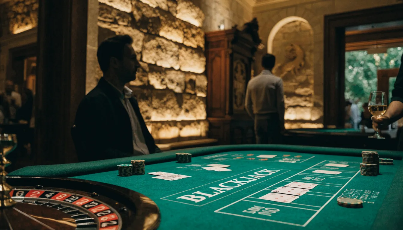 Stol za blackjack u elegantnom hrvatskom casinu uz Jadransko more